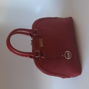 BCBG Red Bowler style bag